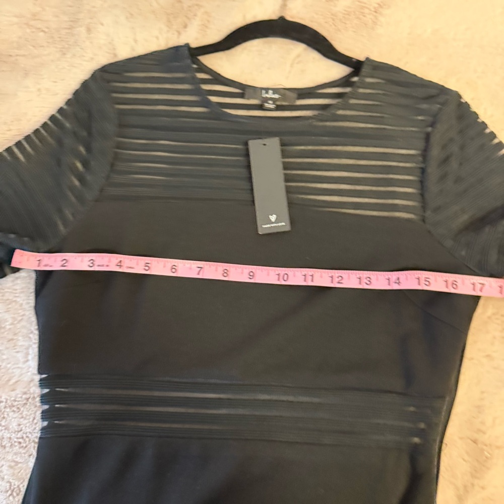 NWT LULU’S Black Long Sleeve Perfect Mesh Cutout Bodycon Dress Size Medium - Picture 5 of 6